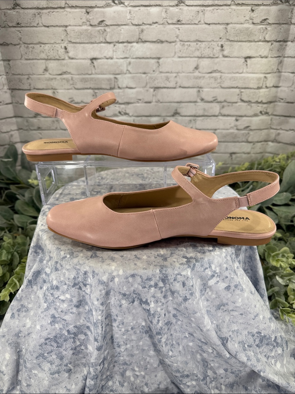 SONOMA “Lizbethh” Blush Round-Toe Open Heel Slingback Dress Flat WMS 9.5M 🩷 NIB - Picture 4 of 11